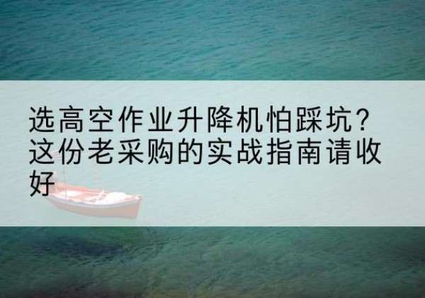 渝中区高空作业升降机厂家推荐-选高空作业升降机怕踩坑？这份老采购的实战指南请收好