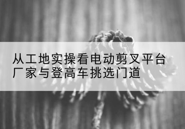 渝中区电动剪叉升降平台厂家-从工地实操看电动剪叉平台厂家与登高车挑选门道
